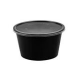 Black Round Microwavable Container 16oz