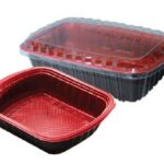 Red and Black Base Container with Clear Lid (RB650)
