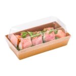 Kraft Sushi Container with Plastic Lids