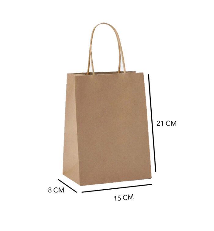 A6 Twisted Handle Kraft Paper Bag - Image 3