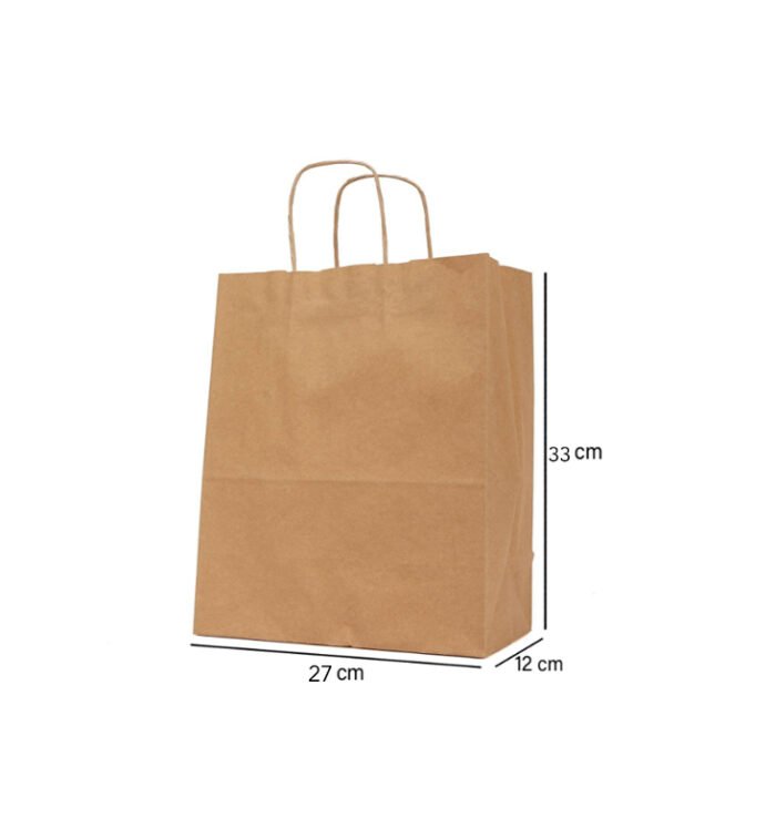 A4 Twisted Handle Kraft Paper Bag - Image 1