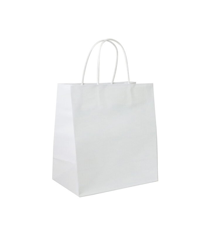 A5 Twisted White Handle Kraft Paper Bag - Image 1